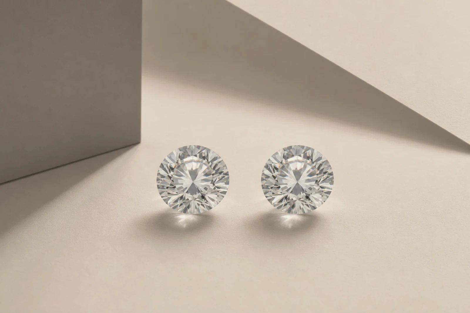 Two diamonds presented side by side for comparison